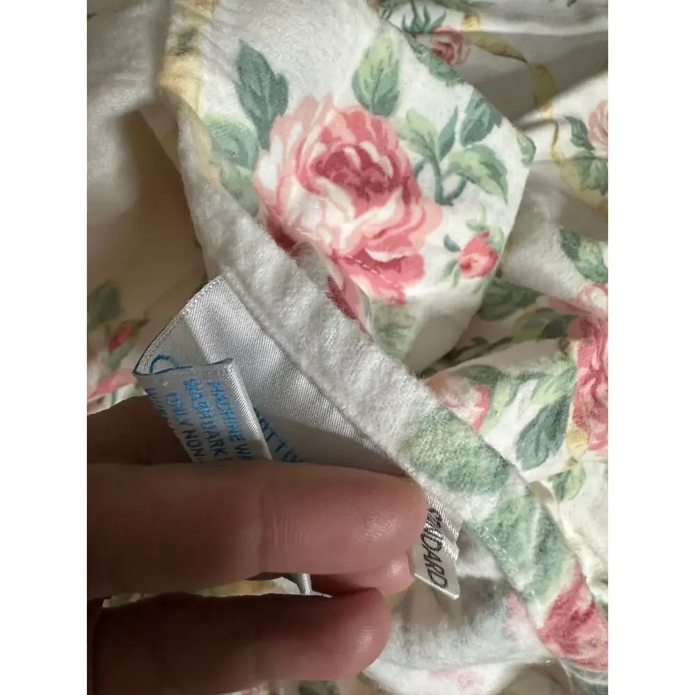 Vintage Lands Coming Home Brushed Flannel Floral English Country Duvet Set Queen